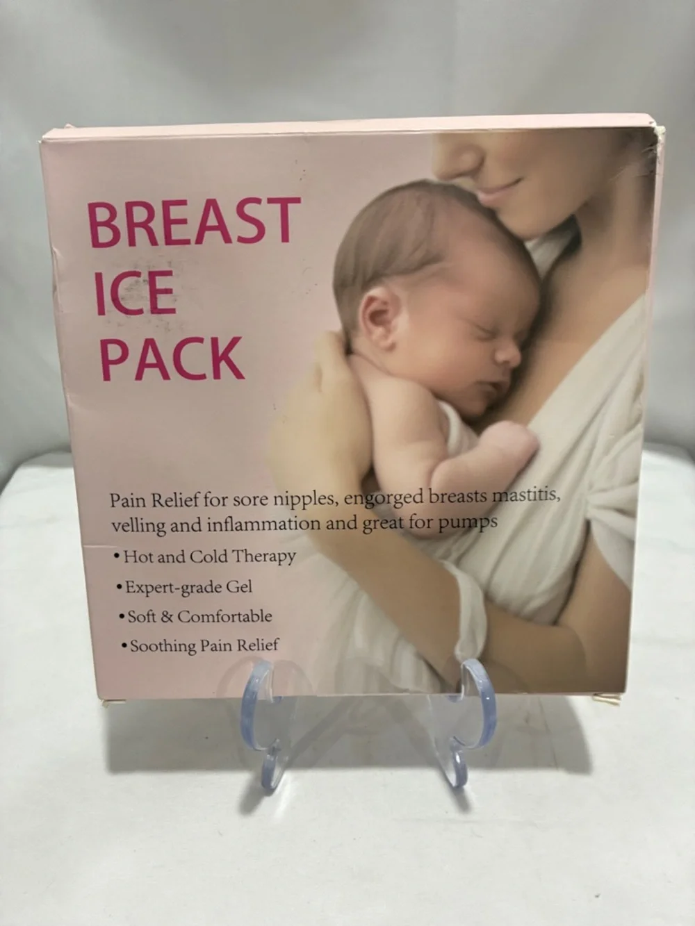 Breast Ice Pack - Soothing Cold/Hot Therapy (Pink/White) NWOT